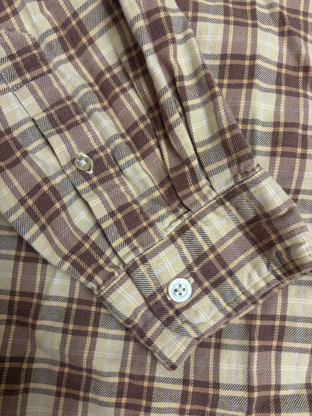 VTG Ralph Lauren XL Jean Company Black Label Beige and Brown Plaid Button-Down - Picture 6 of 9